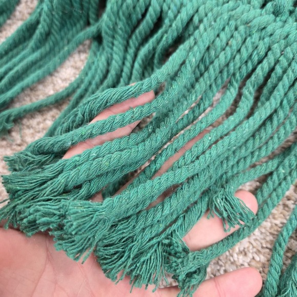 Vintage Green Macrame Christmas Tree Wall Hanging Wooden Beads Handmade - Picture 10 of 10